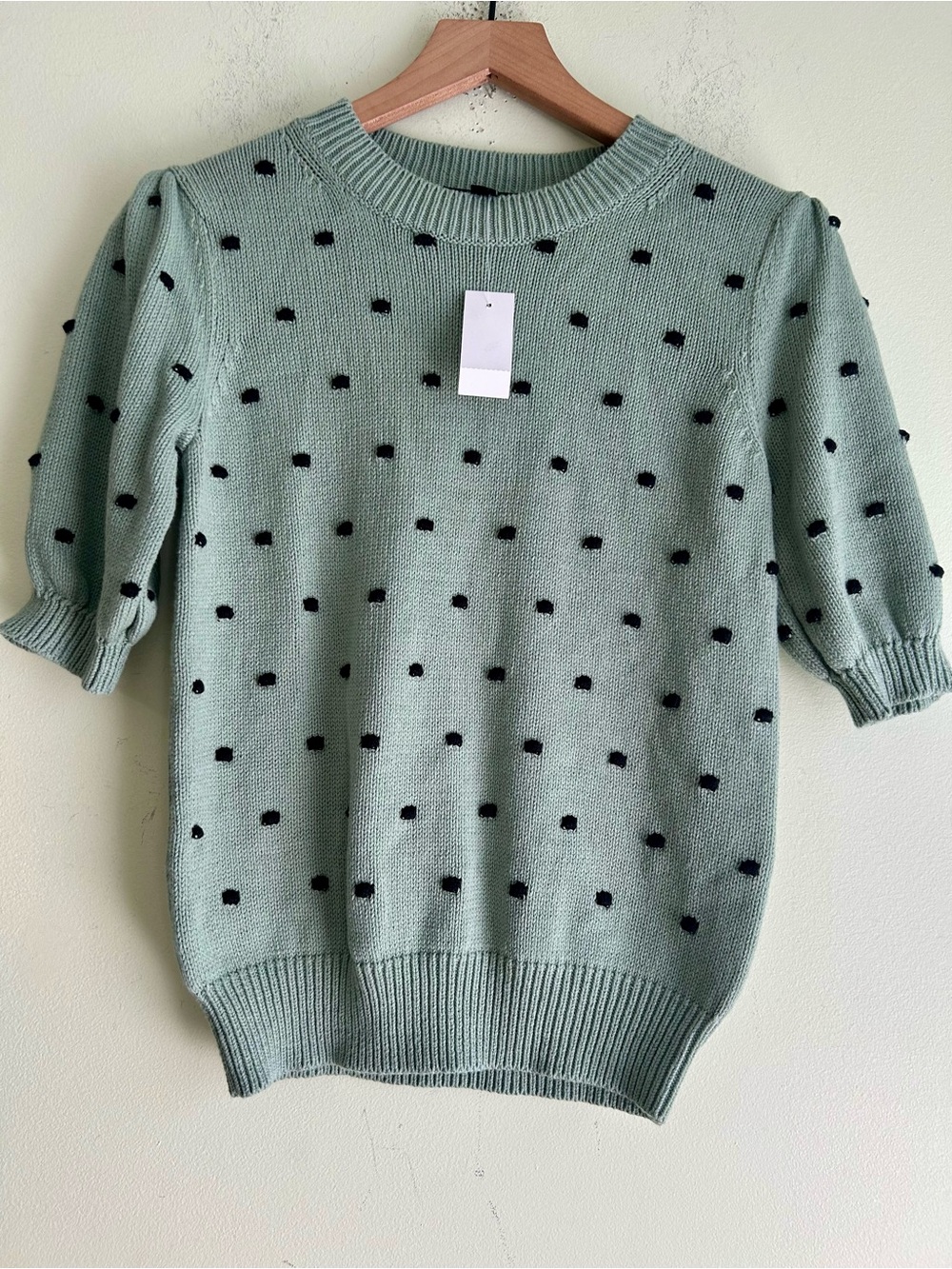 NWT Ann Taylor Puff Sleeve Polka Dot Sweater